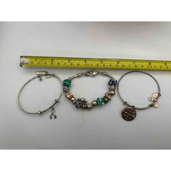 Lot Of 3 Different Charm Bracelets 1 Alex And Ani - Picture 5 of 5